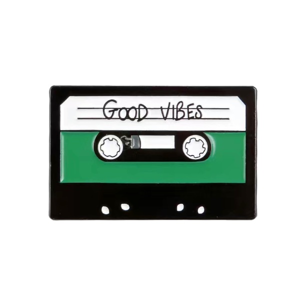 Good Vibes Cassette Design Pin - Picture 5 of 5